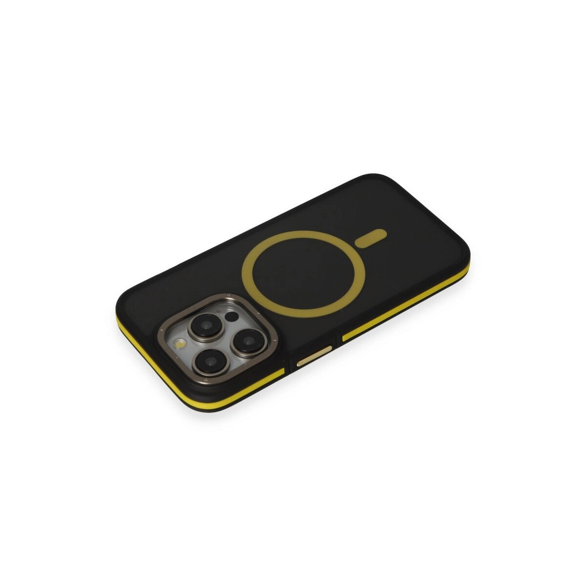 Joko İphone 14 Pro Max Kılıf Rocky Magsafe Kapak - Siyah-sarı