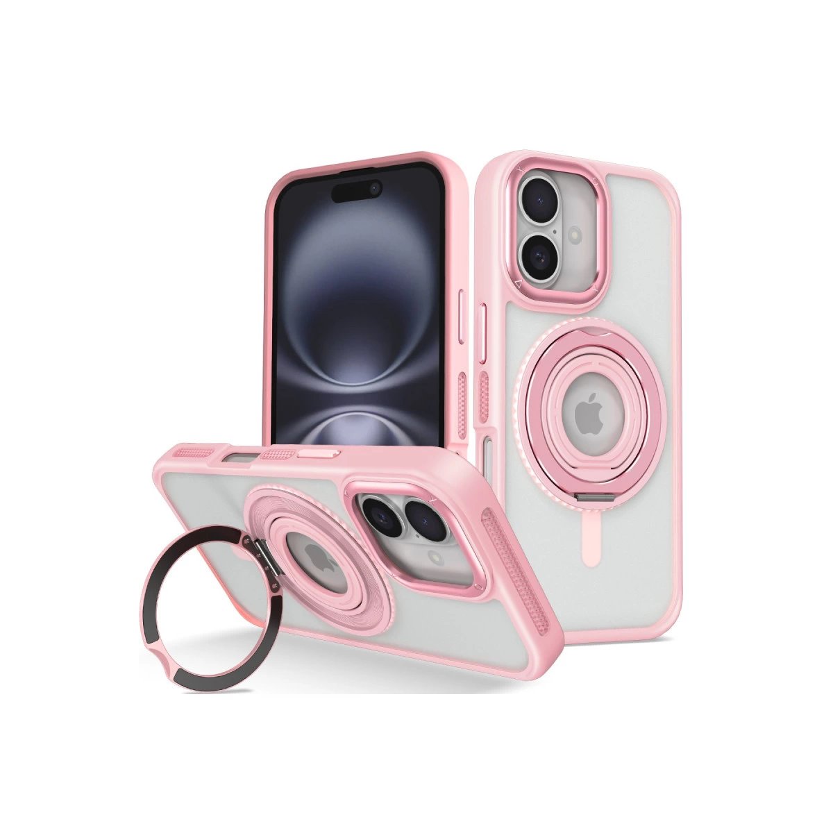 Joko İphone 16 Banza Magsafe Standlı Kapak - Pembe Joko İphone 16 Banza Magsafe Standlı Kapak - Pembe