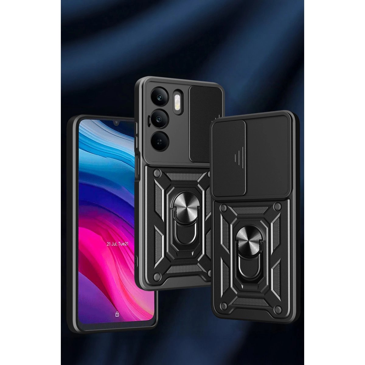 Realme C75 4g Kılıf Pars Lens Yüzüklü Silikon - Siyah Realme C75 4g Kılıf Pars Lens Yüzüklü Silikon - Siyah