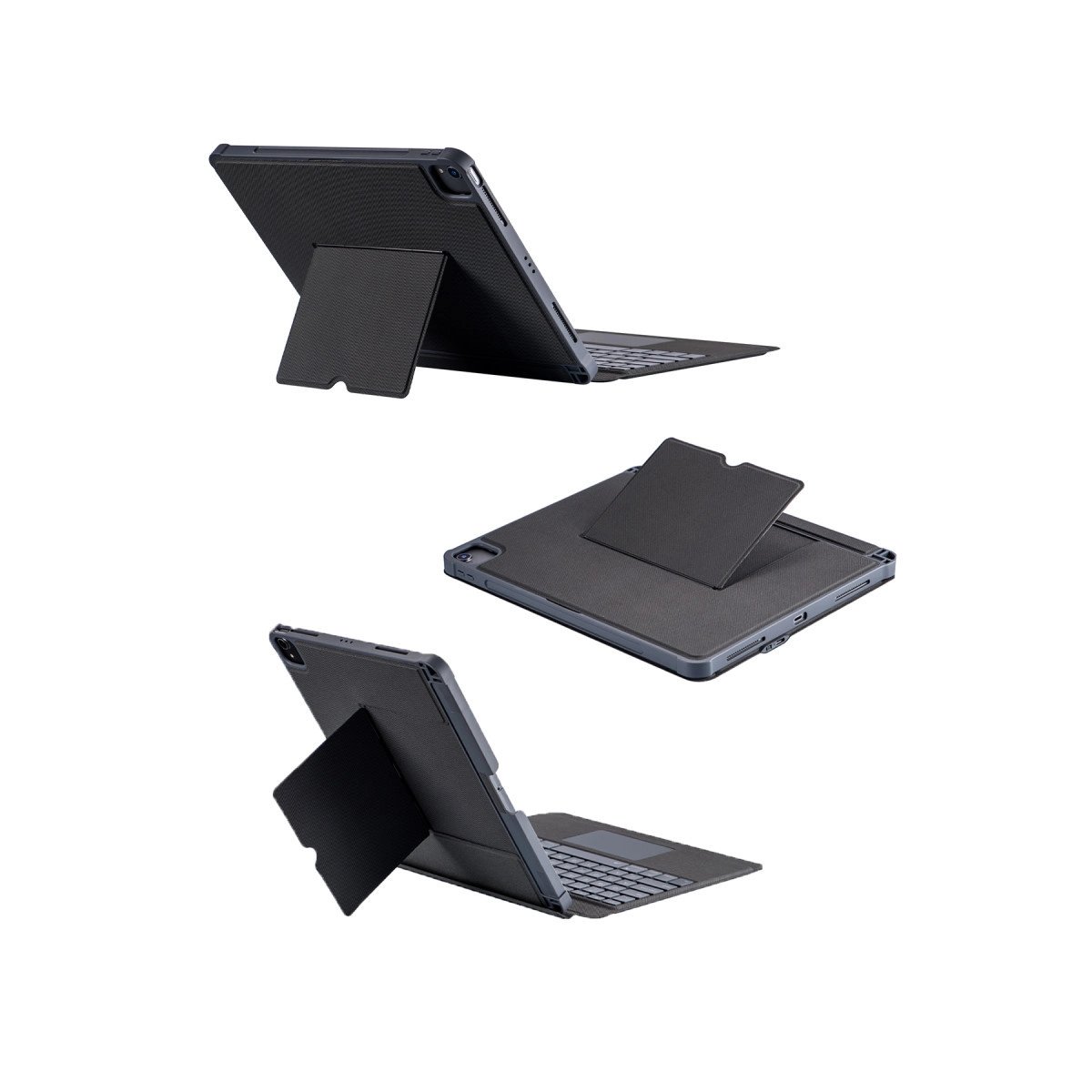 T5509d İpad Pro 12.9 (2022) Kılıf Palermo Ledli Klavyeli Standlı Tablet Kılıfı - Siyah