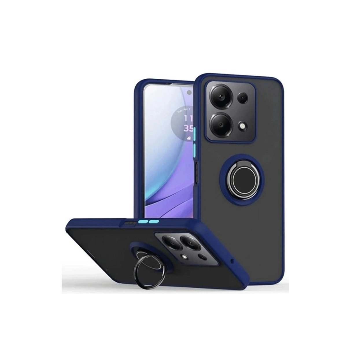 Xiaomi Redmi Note 13 Pro 4g Montreal Yüzüklü Silikon Kapak - Lacivert Xiaomi Redmi Note 13 Pro 4g Montreal Yüzüklü Silikon Kapak - Lacivert