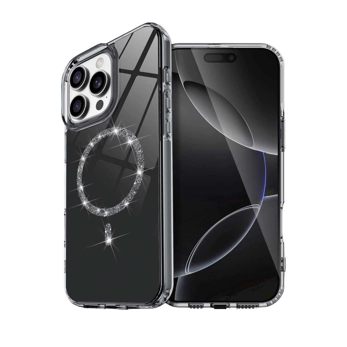 Apple İphone 15 Pro Max Live Diamond Magsafe Kapak - Siyah Apple İphone 15 Pro Max Live Diamond Magsafe Kapak - Siyah