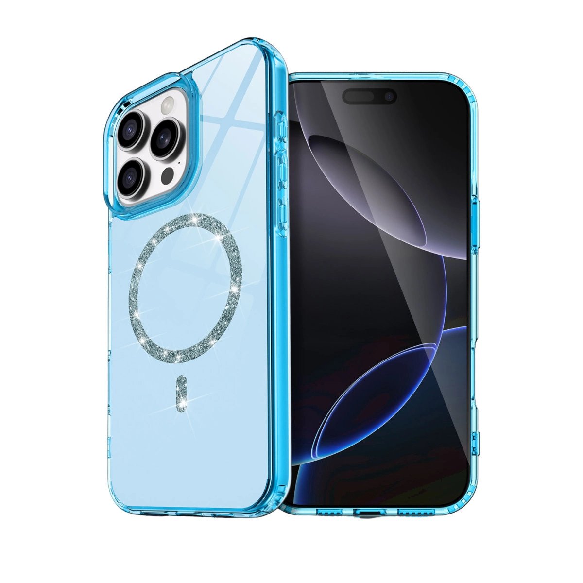 Apple İphone 16 Pro Max Live Diamond Magsafe Kapak - Mavi Apple İphone 16 Pro Max Live Diamond Magsafe Kapak - Mavi