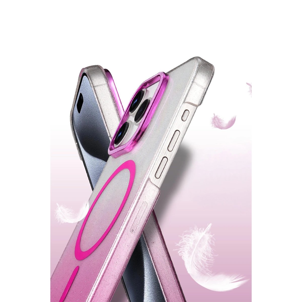Apple İphone 15 Pro Max Glossy Magsafe Kapak - Pembe Apple İphone 15 Pro Max Glossy Magsafe Kapak - Pembe