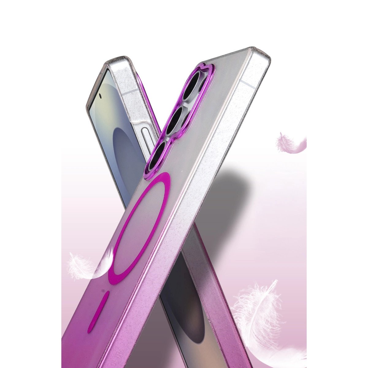 Samsung Galaxy S24 Ultra Glossy Magsafe Kapak - Pembe Samsung Galaxy S24 Ultra Glossy Magsafe Kapak - Pembe