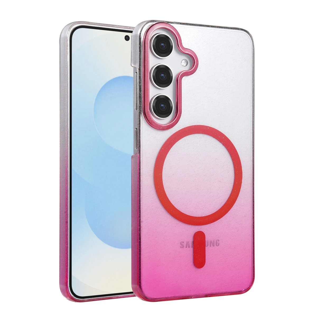 Samsung Galaxy S25 Glossy Magsafe Kapak - Pembe Samsung Galaxy S25 Glossy Magsafe Kapak - Pembe