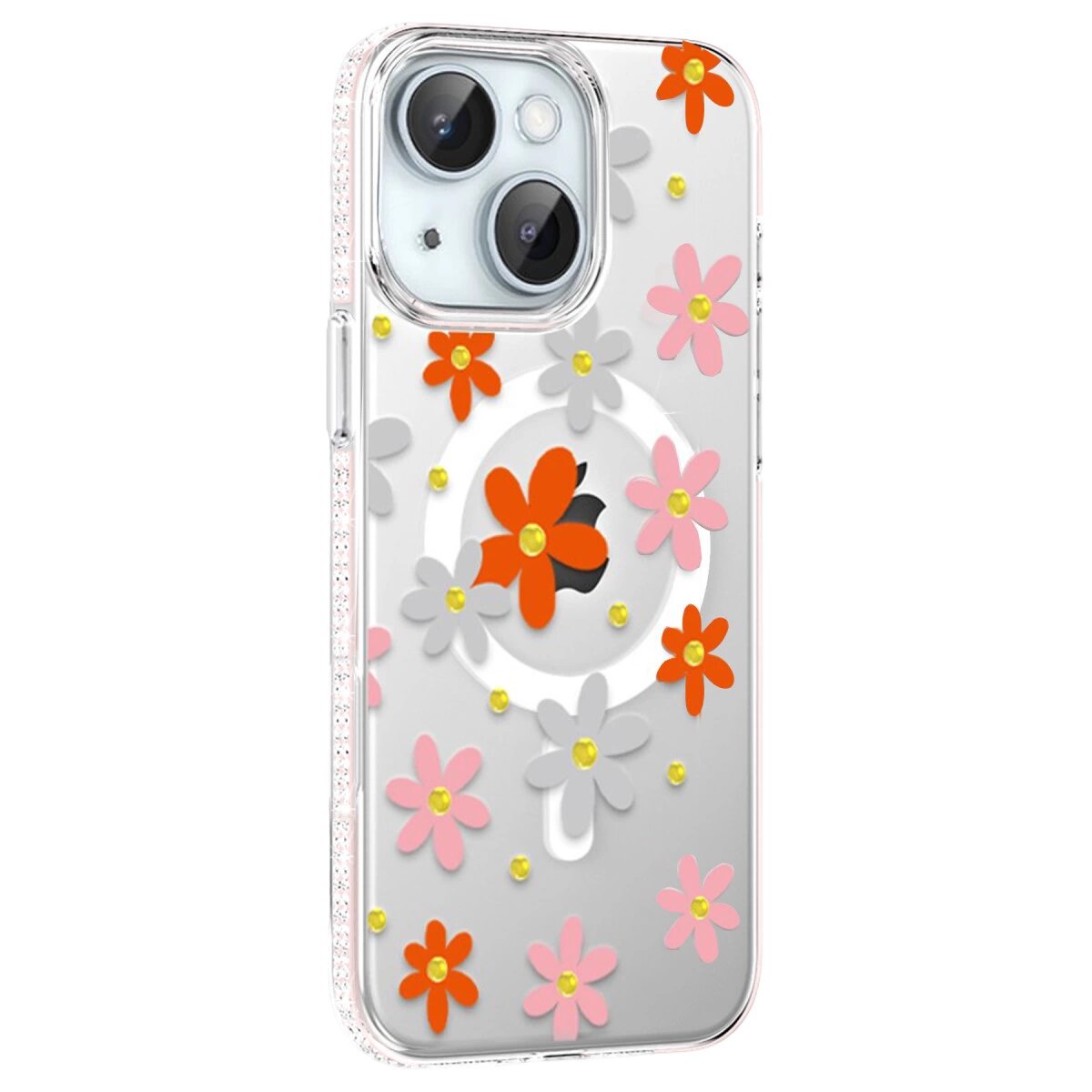 Joko Apple İphone 15 Floral Magsafe Kapak - Turuncu Joko Apple İphone 15 Floral Magsafe Kapak - Turuncu