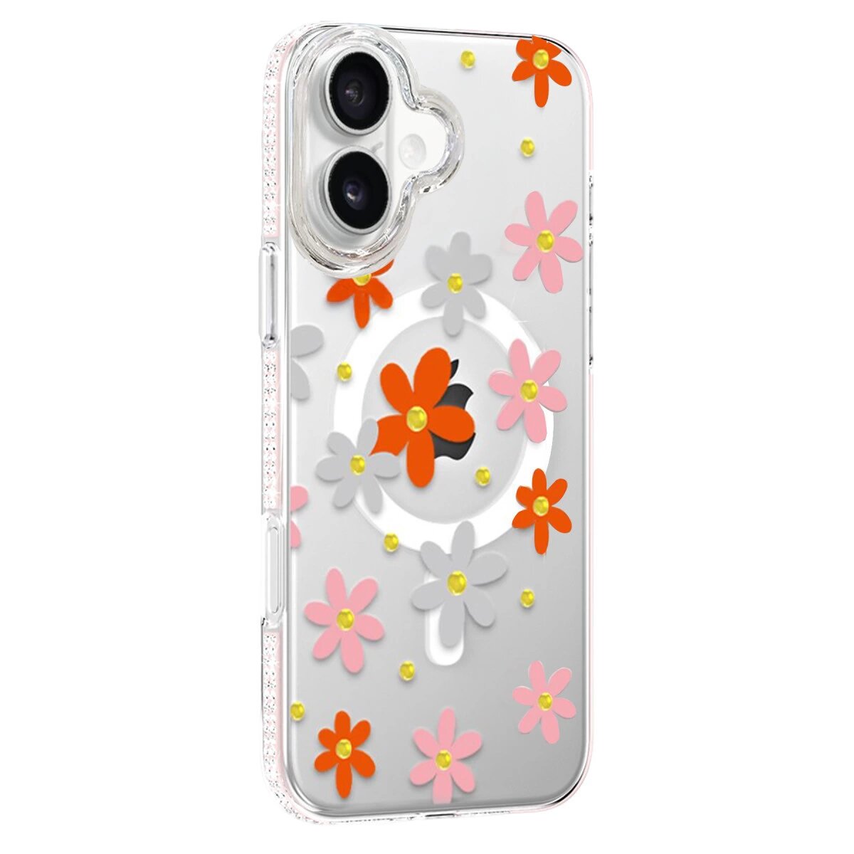 Joko Apple İphone 16 Floral Magsafe Kapak - Turuncu Joko Apple İphone 16 Floral Magsafe Kapak - Turuncu
