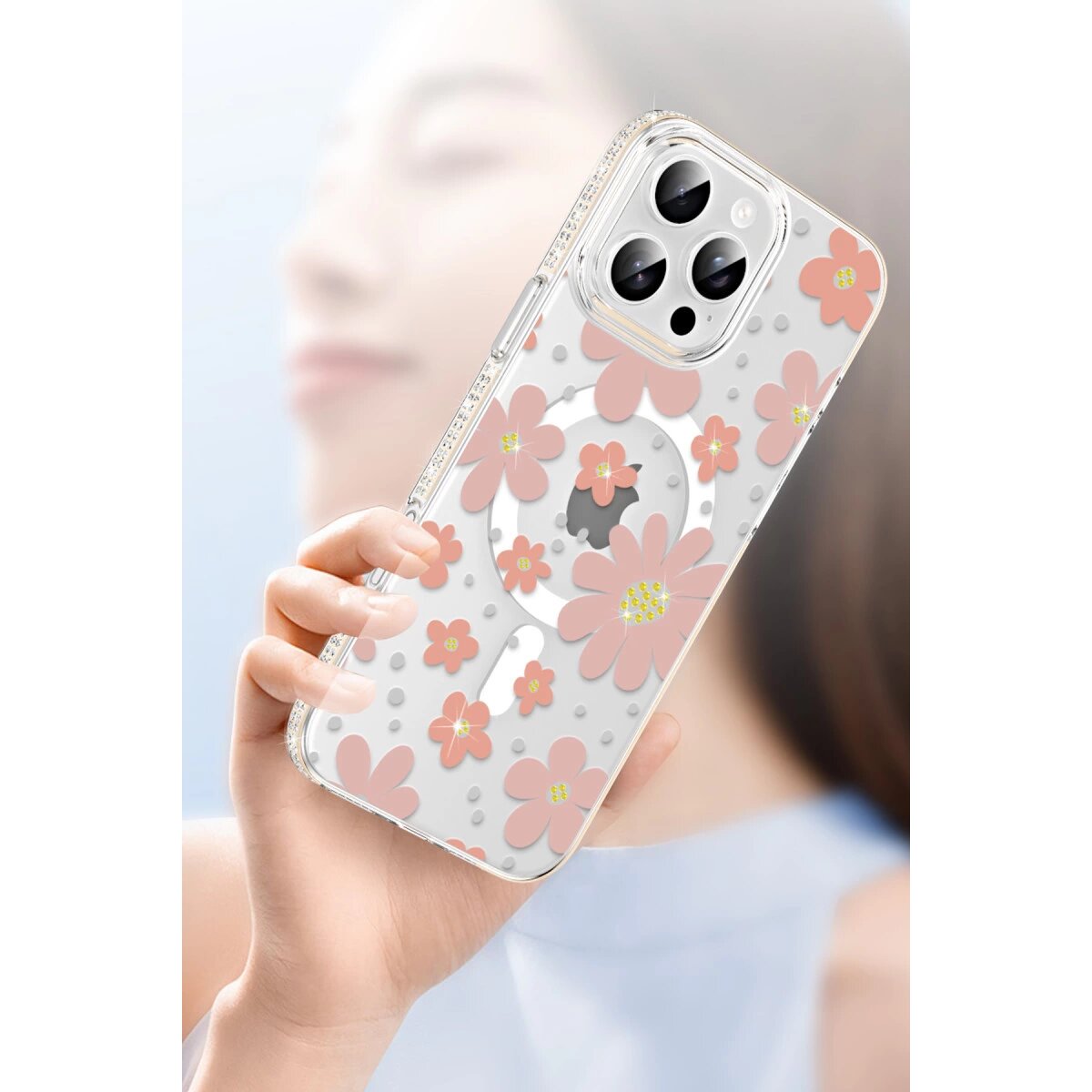 Joko Apple İphone 16 Pro Floral Magsafe Kapak - Turuncu Joko Apple İphone 16 Pro Floral Magsafe Kapak - Turuncu