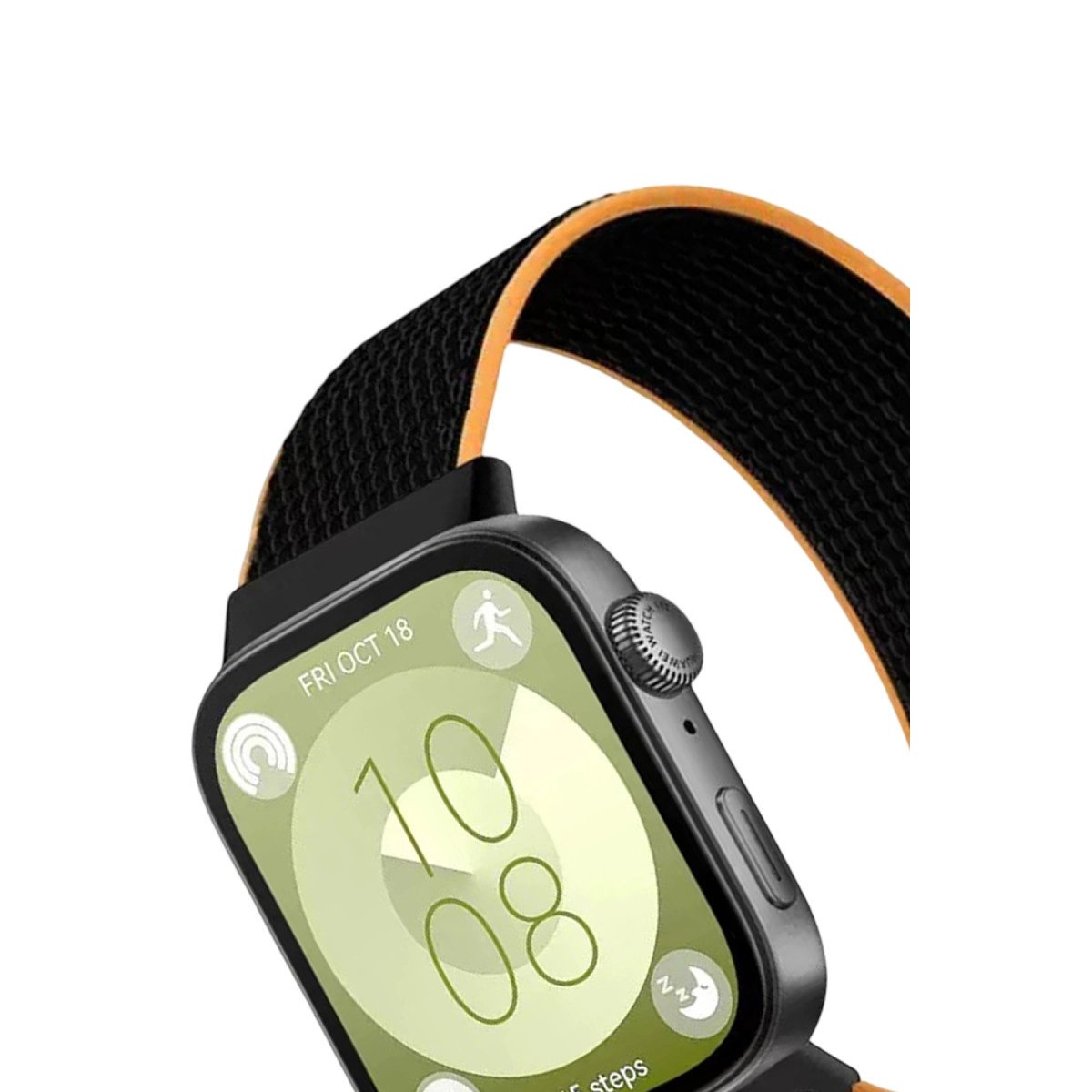 Huawei Fit 4 Hasırlı Cırtcırtlı Kordon - Siyah-turuncu Huawei Fit 4 Hasırlı Cırtcırtlı Kordon - Siyah-turuncu