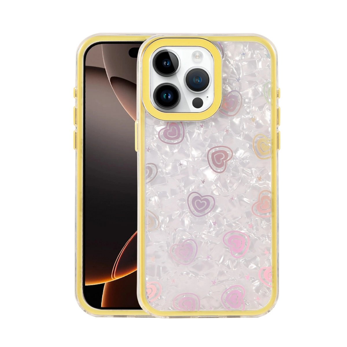 Apple İphone 14 Pro Max Lumi Desenli Kapak - Sarı Apple İphone 14 Pro Max Lumi Desenli Kapak - Sarı