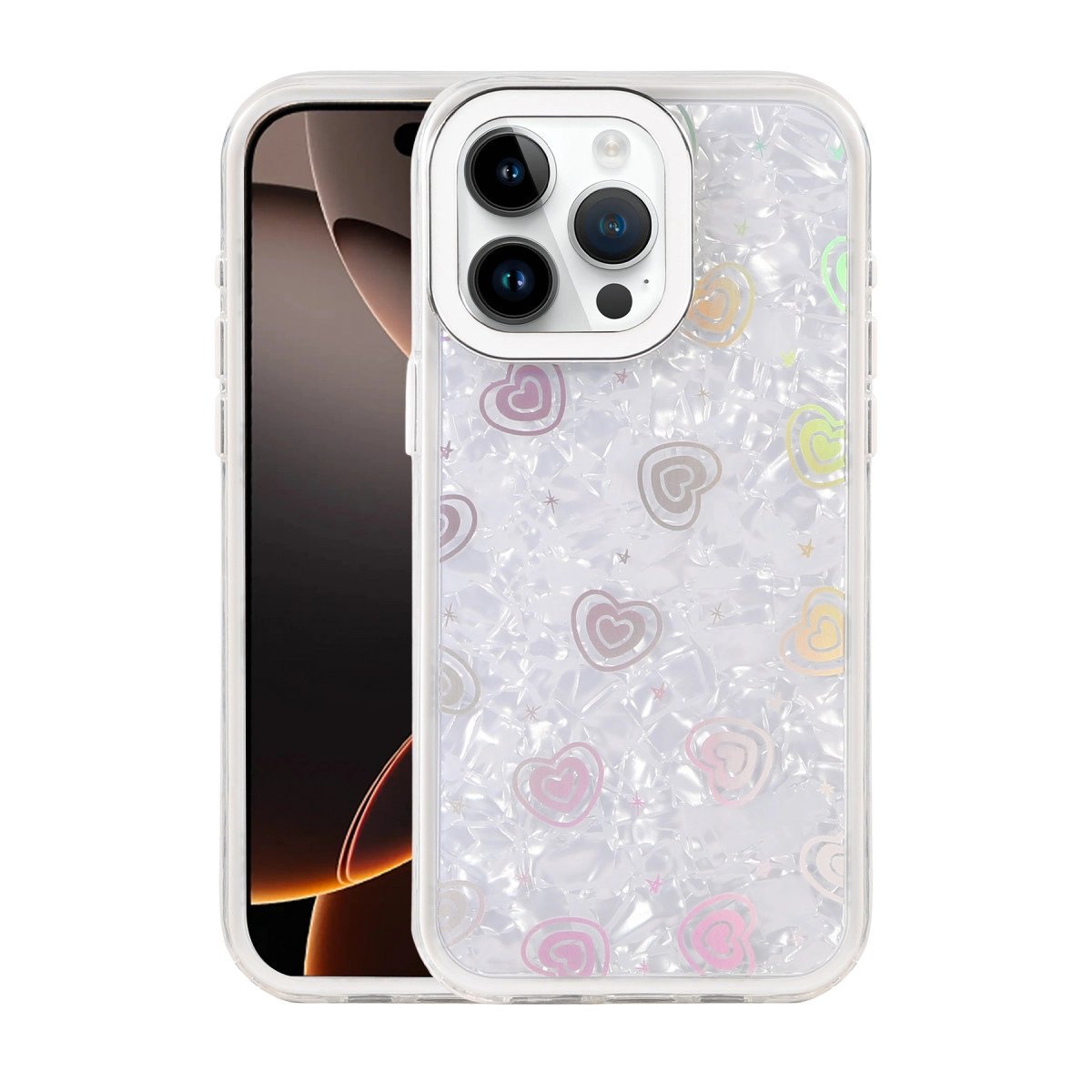 Apple İphone 15 Pro Max Lumi Desenli Kapak - Beyaz Apple İphone 15 Pro Max Lumi Desenli Kapak - Beyaz