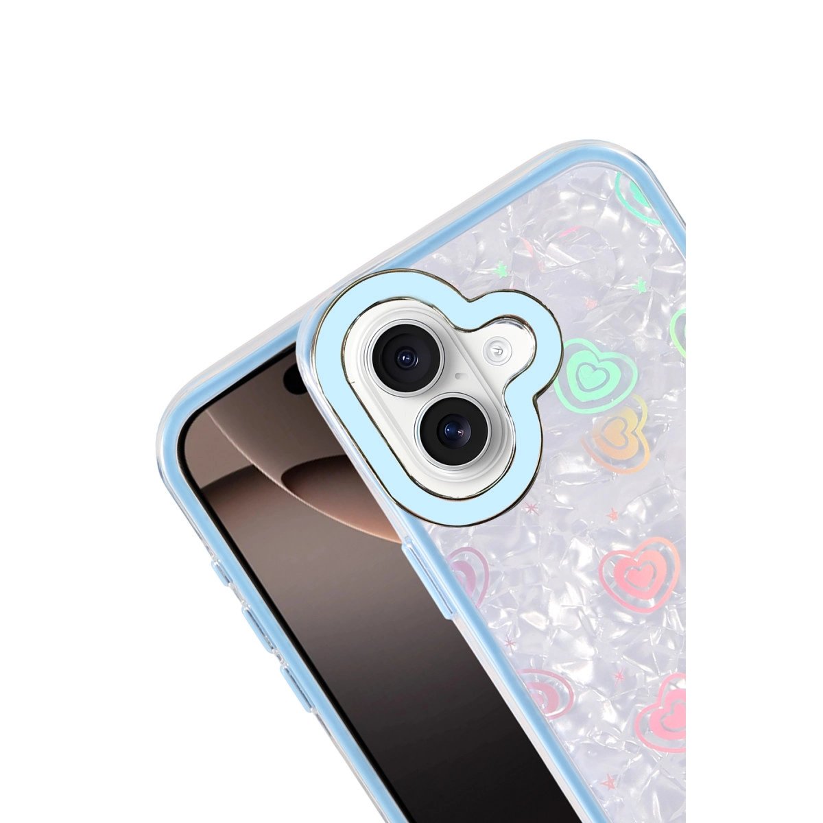 Apple İphone 16 Lumi Desenli Kapak - Mavi