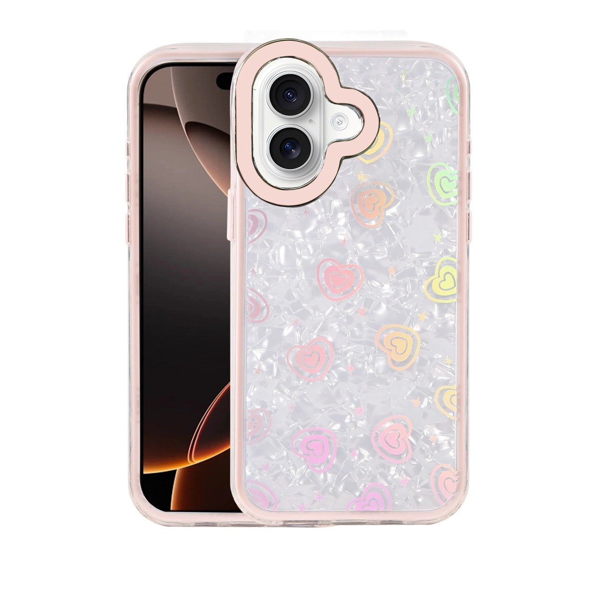Apple İphone 16 Lumi Desenli Kapak - Pembe Apple İphone 16 Lumi Desenli Kapak - Pembe