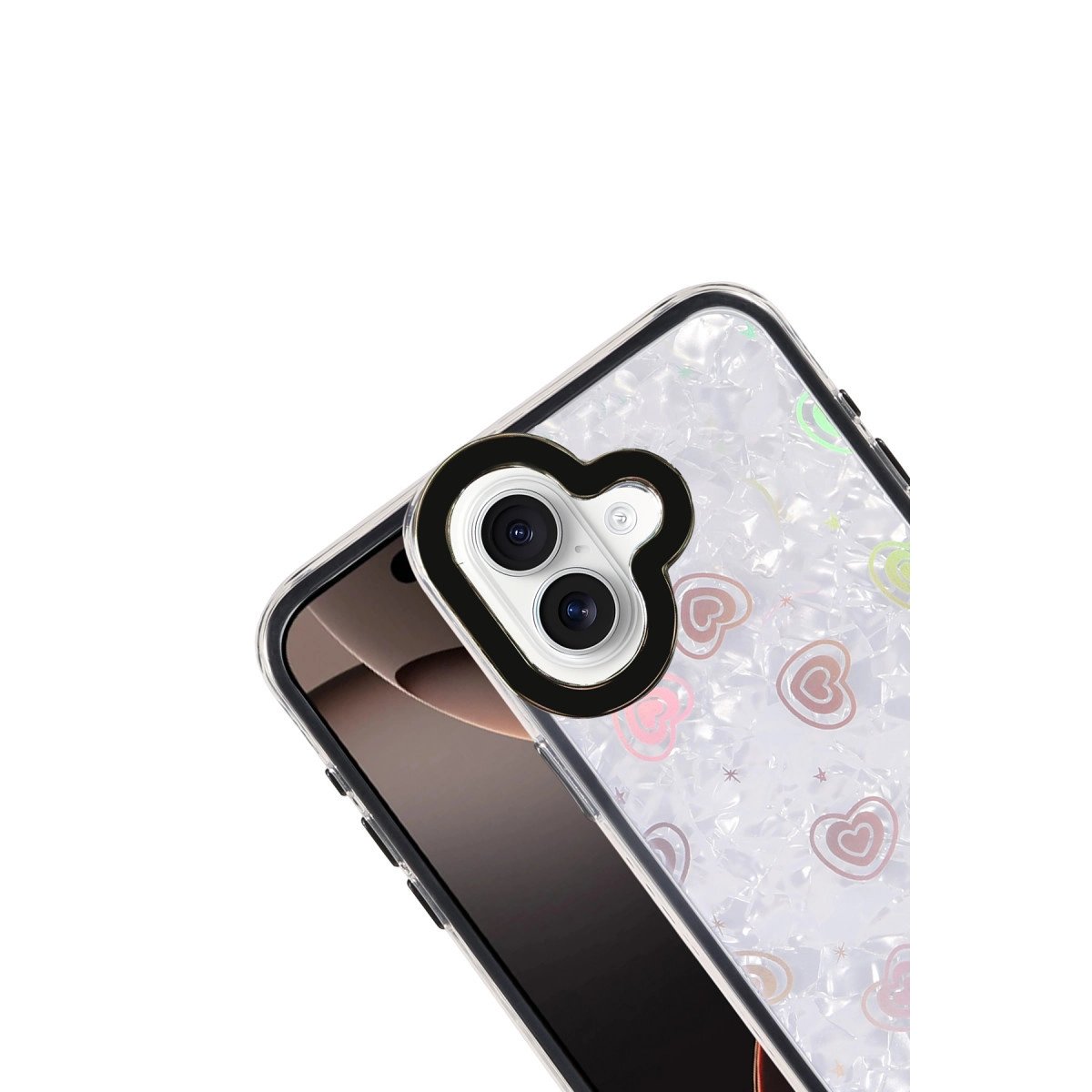 Apple İphone 16 Lumi Desenli Kapak - Siyah Apple İphone 16 Lumi Desenli Kapak - Siyah
