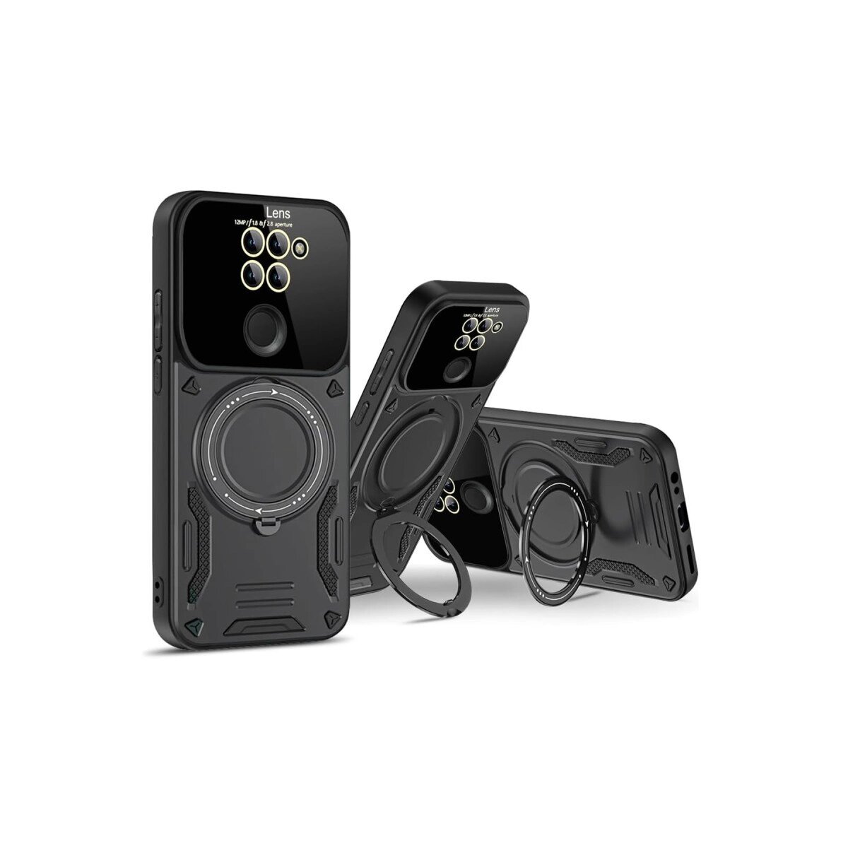 Xiaomi Redmi Note 9 Joy Lens Standlı Kapak - Siyah Xiaomi Redmi Note 9 Joy Lens Standlı Kapak - Siyah
