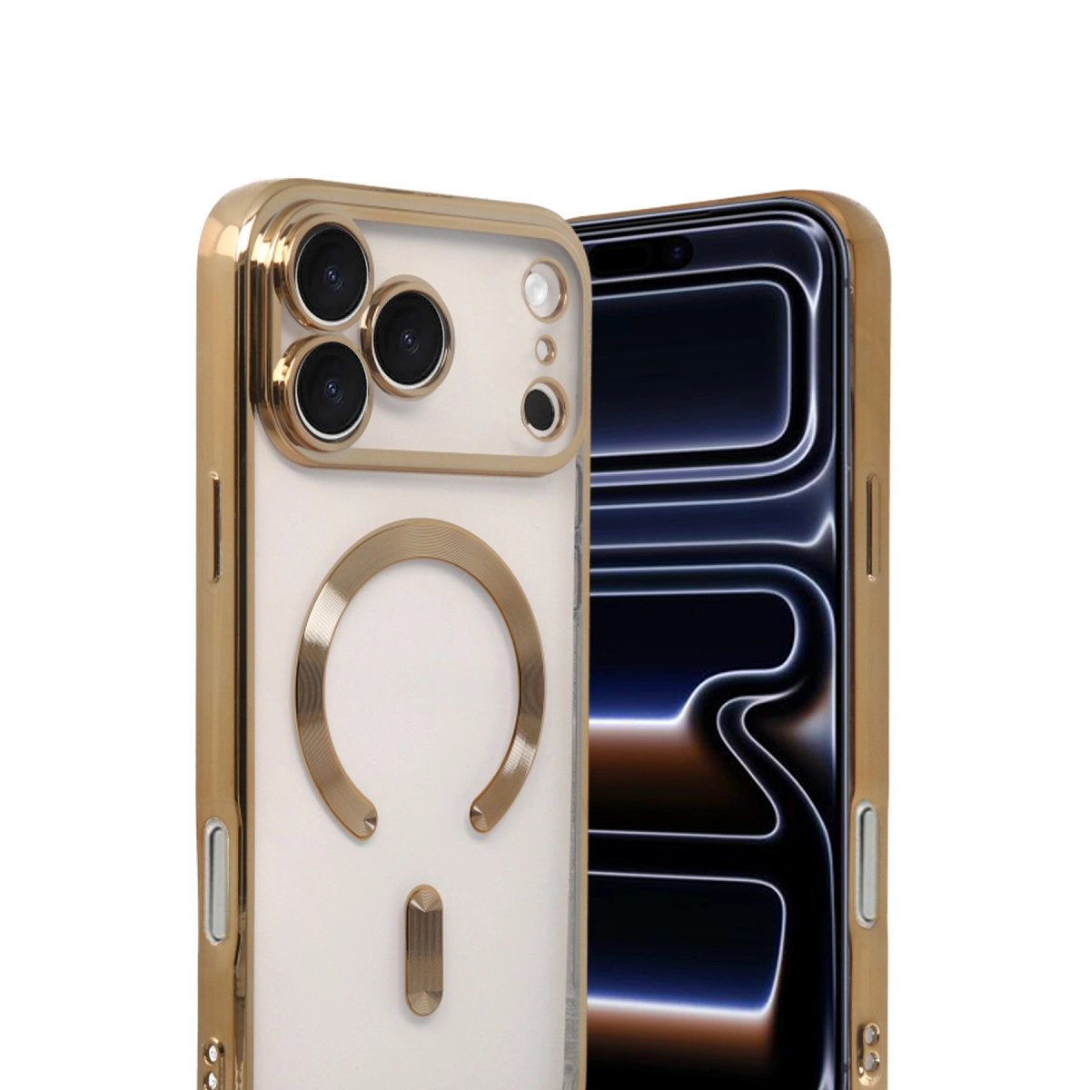 Apple İphone 17 Pro Max Kross Magneticsafe Kapak - Gold Apple İphone 17 Pro Max Kross Magneticsafe Kapak - Gold