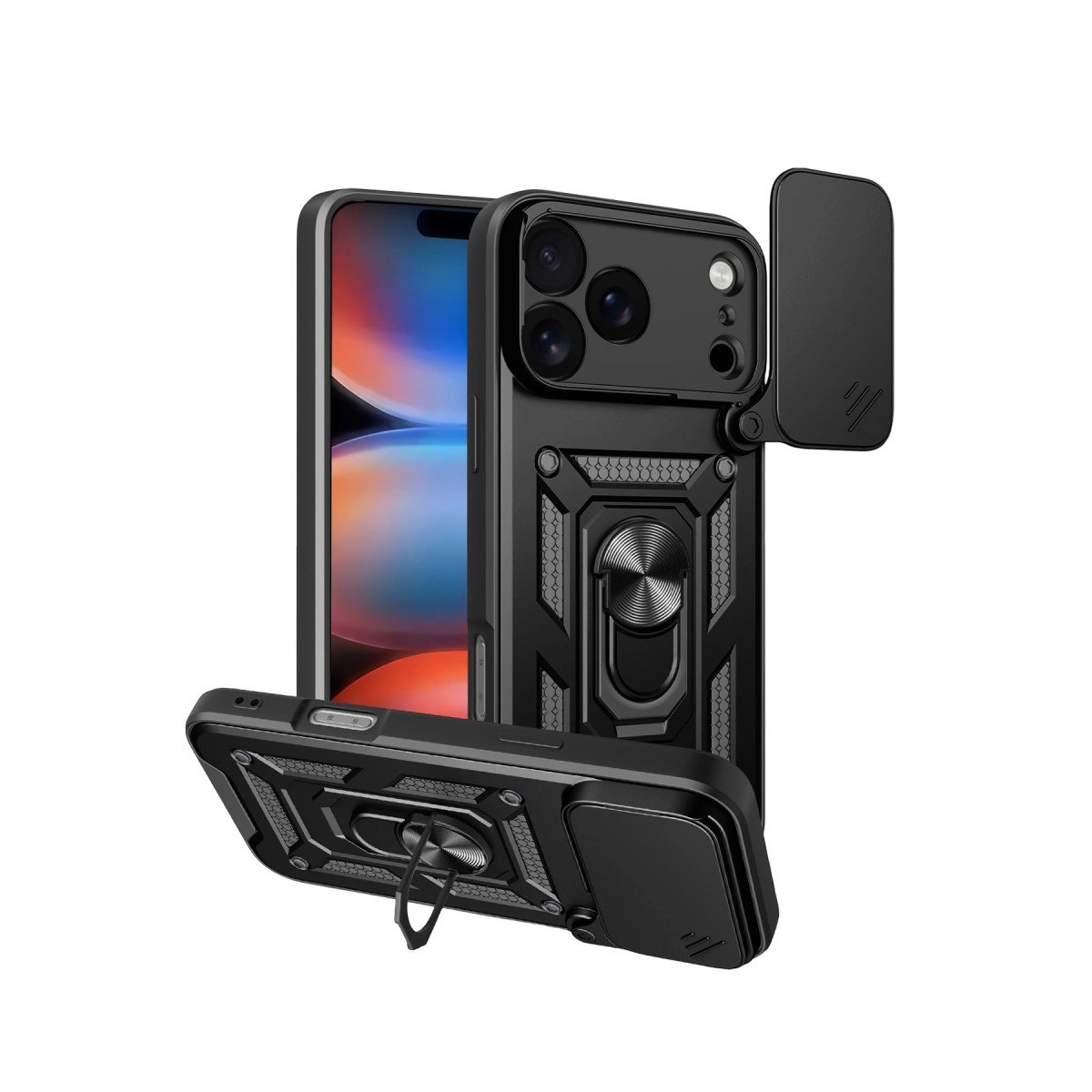 Apple İphone 17 Pro Pars Lens Yüzüklü Silikon - Siyah Apple İphone 17 Pro Pars Lens Yüzüklü Silikon - Siyah