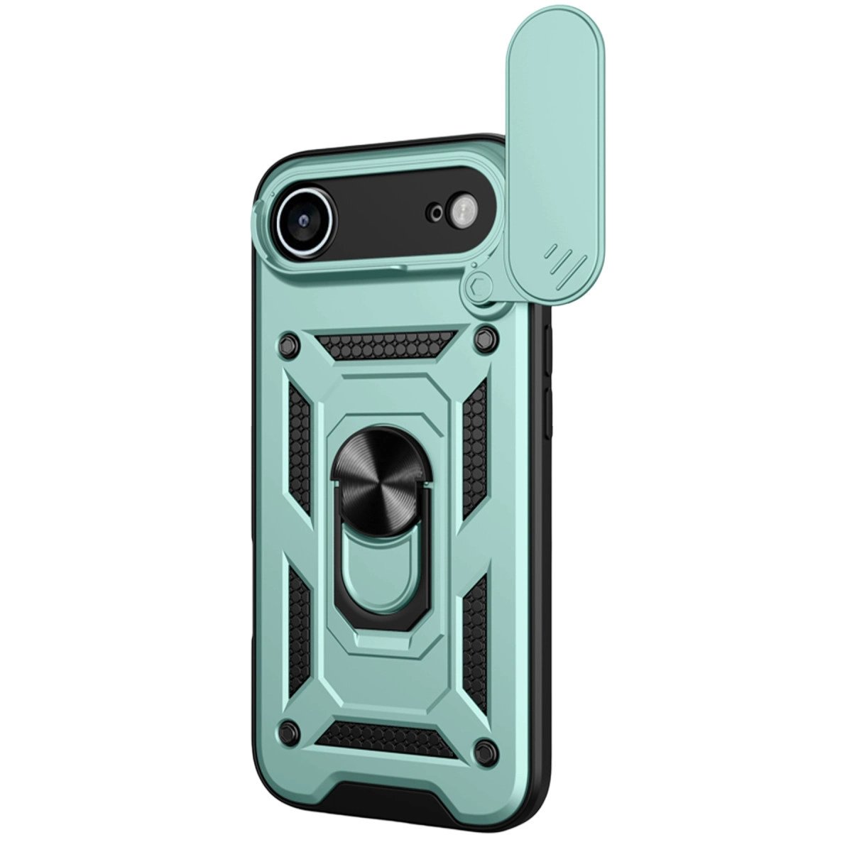 Apple İphone 17 Air Pars Lens Yüzüklü Silikon - Yeşil Apple İphone 17 Air Pars Lens Yüzüklü Silikon - Yeşil