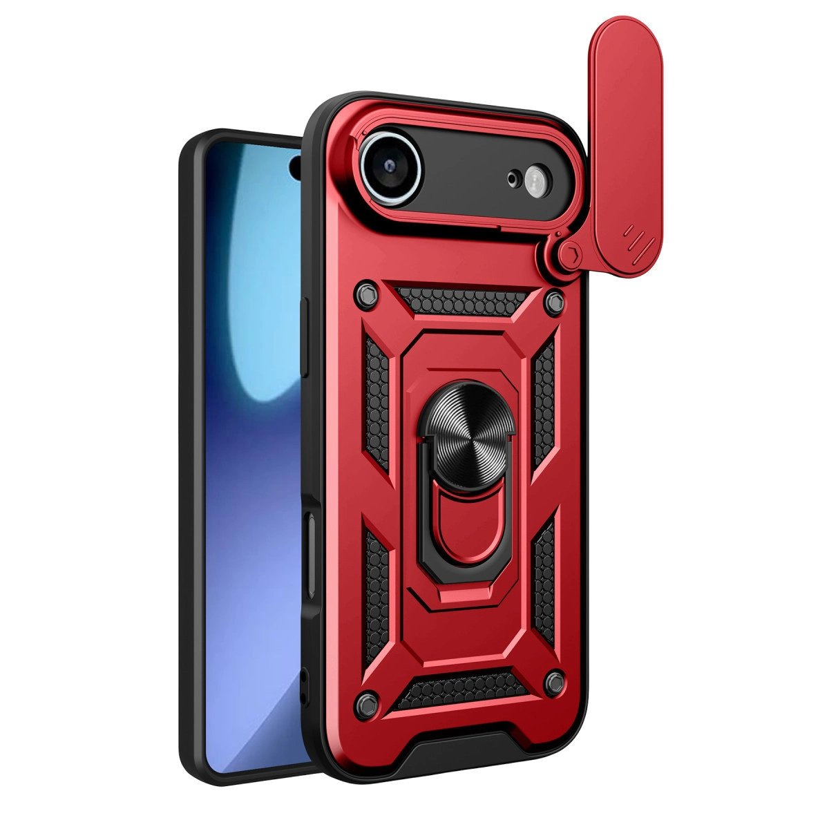 Apple İphone 17 Air Pars Lens Yüzüklü Silikon - Kırmızı Apple İphone 17 Air Pars Lens Yüzüklü Silikon - Kırmızı