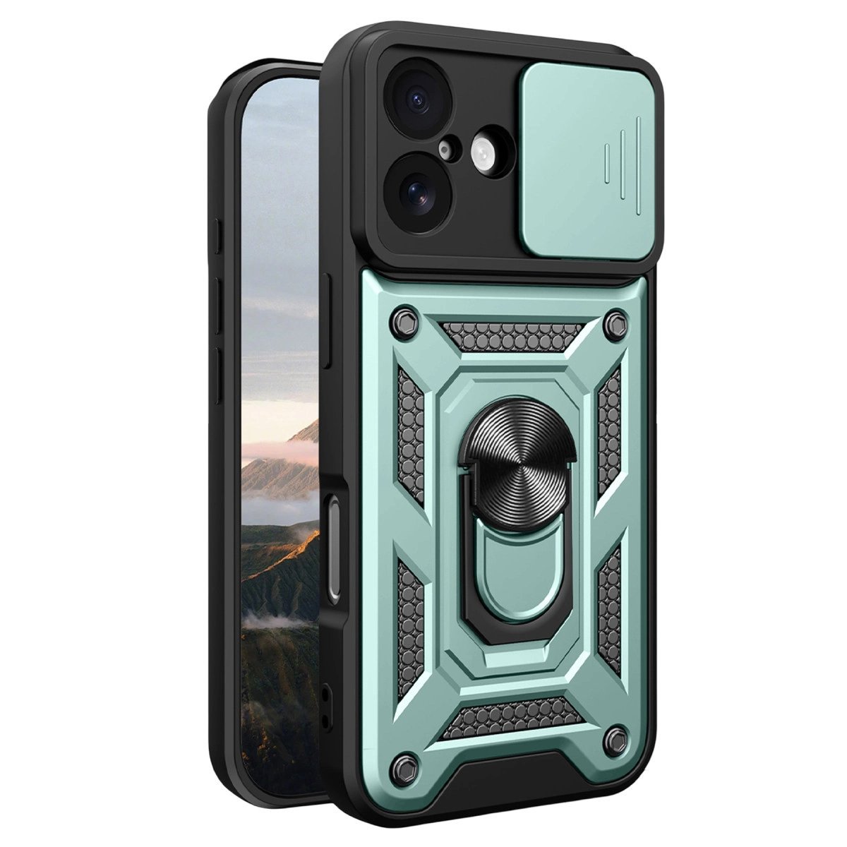 Apple İphone 17 Pars Lens Yüzüklü Silikon - Yeşil Apple İphone 17 Pars Lens Yüzüklü Silikon - Yeşil
