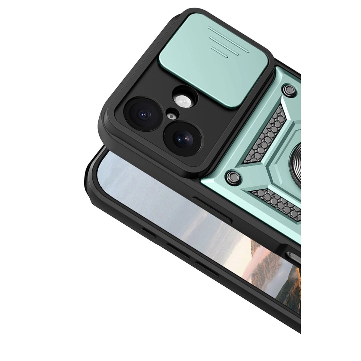 Apple İphone 17 Pars Lens Yüzüklü Silikon - Yeşil Apple İphone 17 Pars Lens Yüzüklü Silikon - Yeşil