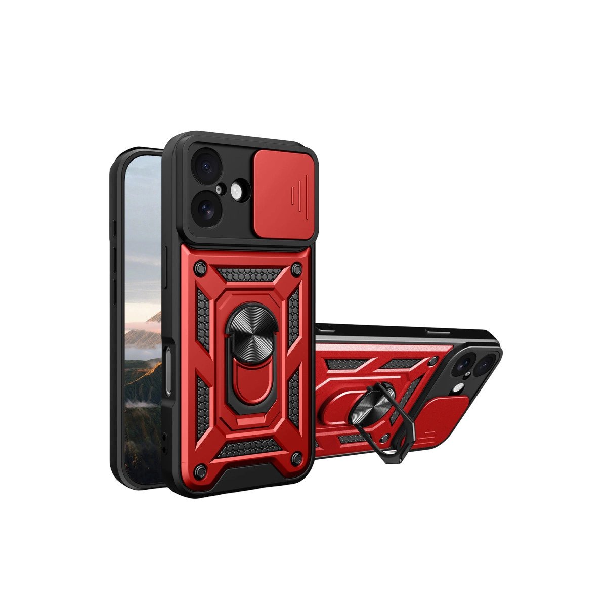 Apple İphone 17 Pars Lens Yüzüklü Silikon - Kırmızı Apple İphone 17 Pars Lens Yüzüklü Silikon - Kırmızı