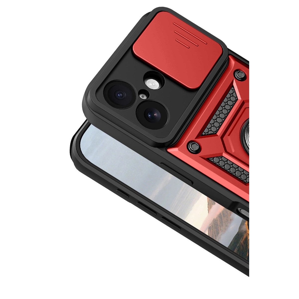 Apple İphone 17 Pars Lens Yüzüklü Silikon - Kırmızı Apple İphone 17 Pars Lens Yüzüklü Silikon - Kırmızı