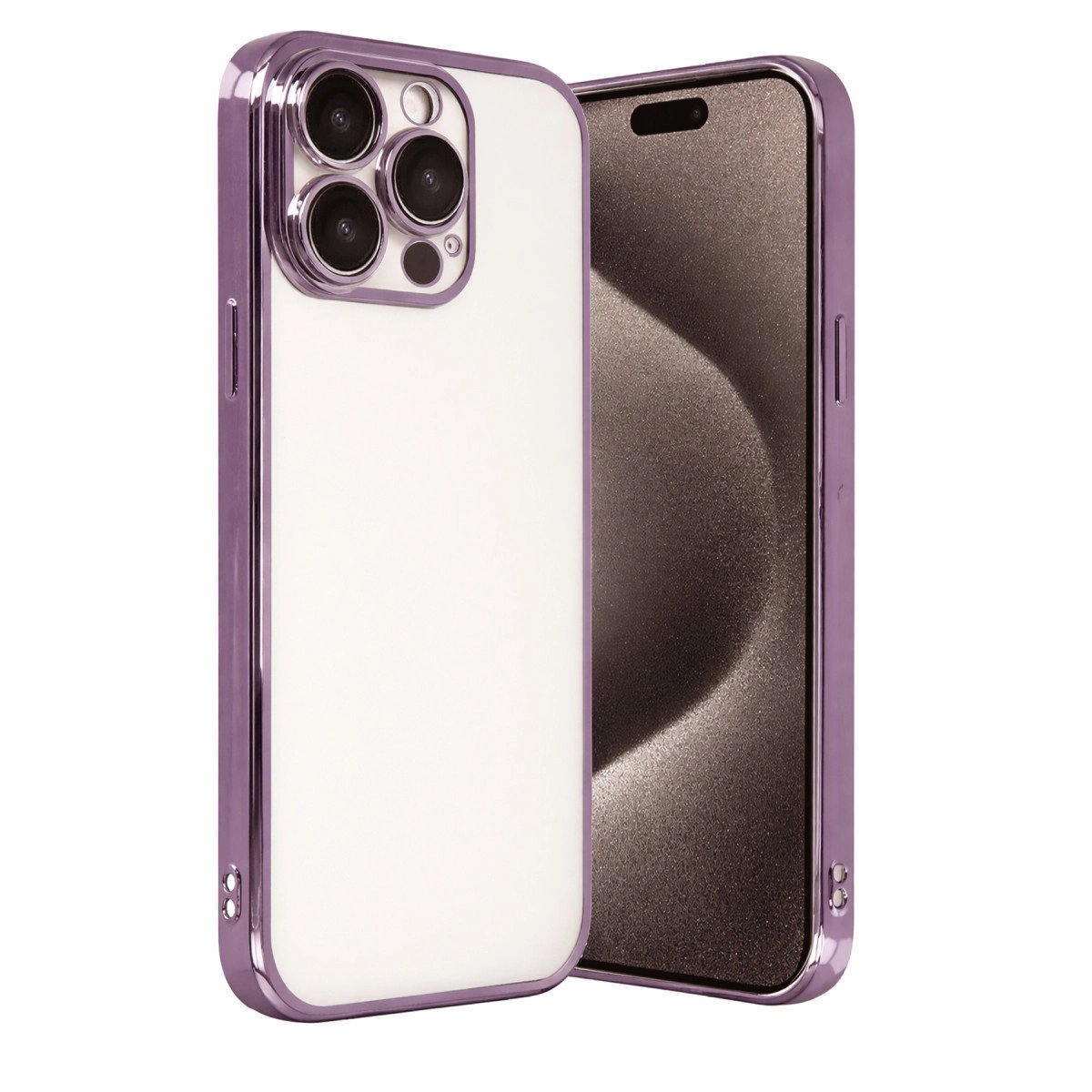 Apple İphone 15 Pro Max Razer Lensli Silikon - Mor