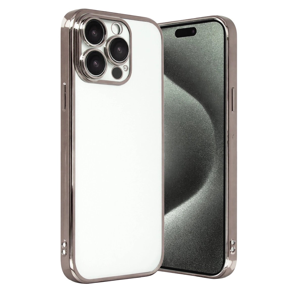 Apple İphone 15 Pro Max Razer Lensli Silikon - Titan Gri Apple İphone 15 Pro Max Razer Lensli Silikon - Titan Gri