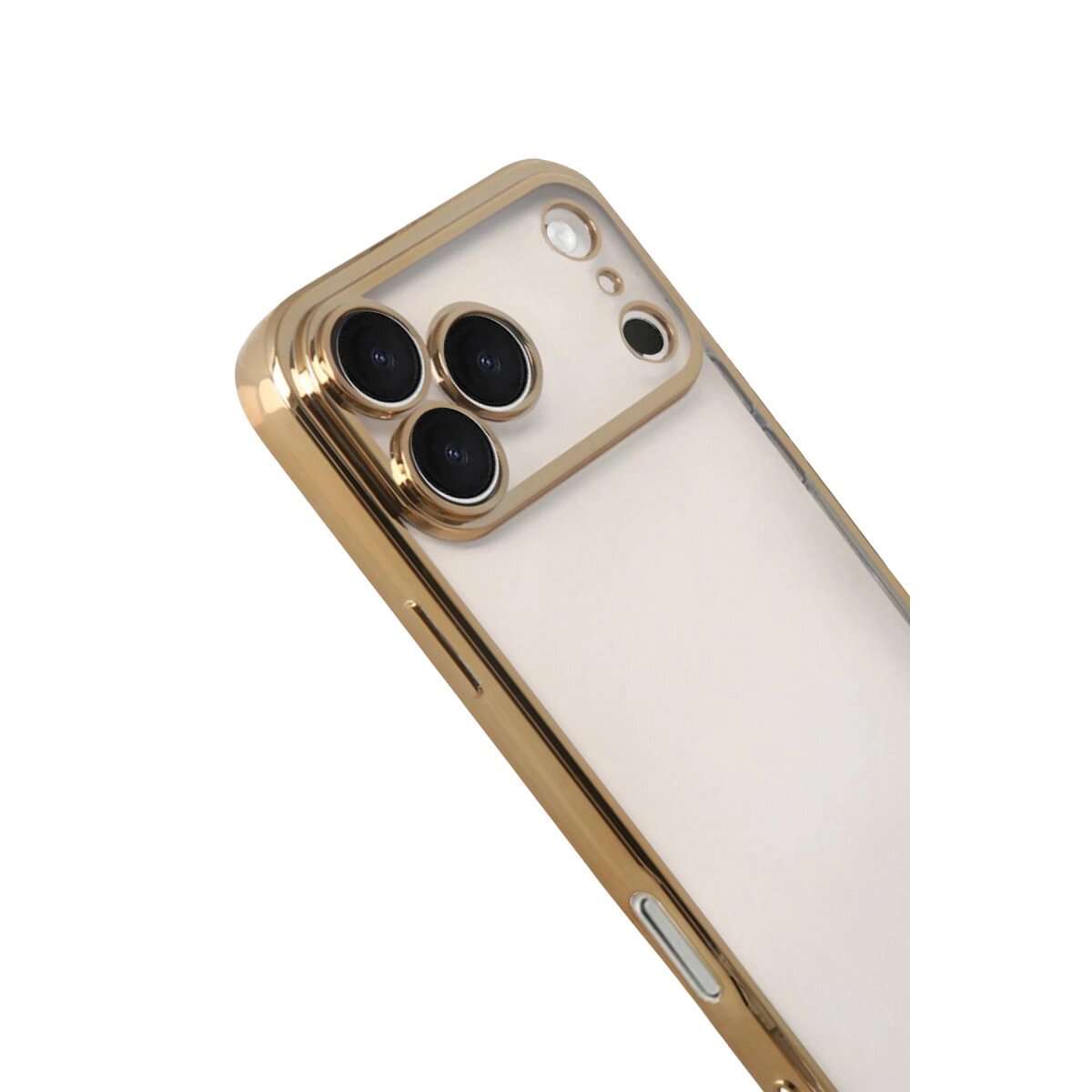 Apple İphone 17 Pro Max Razer Lensli Silikon - Gold Apple İphone 17 Pro Max Razer Lensli Silikon - Gold