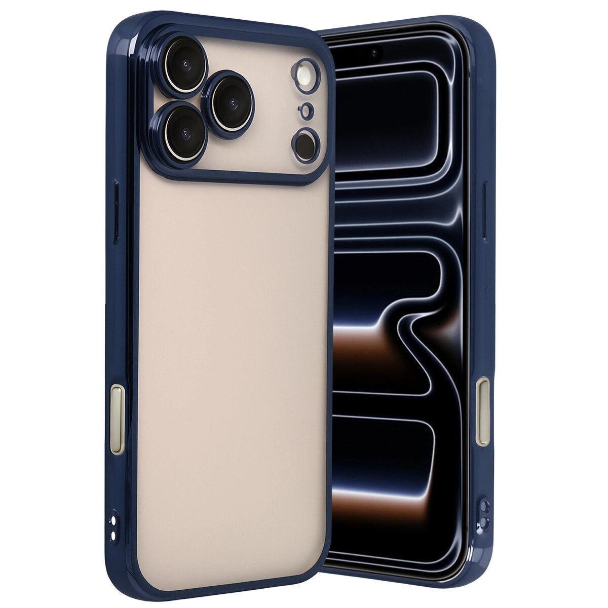 Apple İphone 17 Pro Max Razer Lensli Silikon - Lacivert Apple İphone 17 Pro Max Razer Lensli Silikon - Lacivert