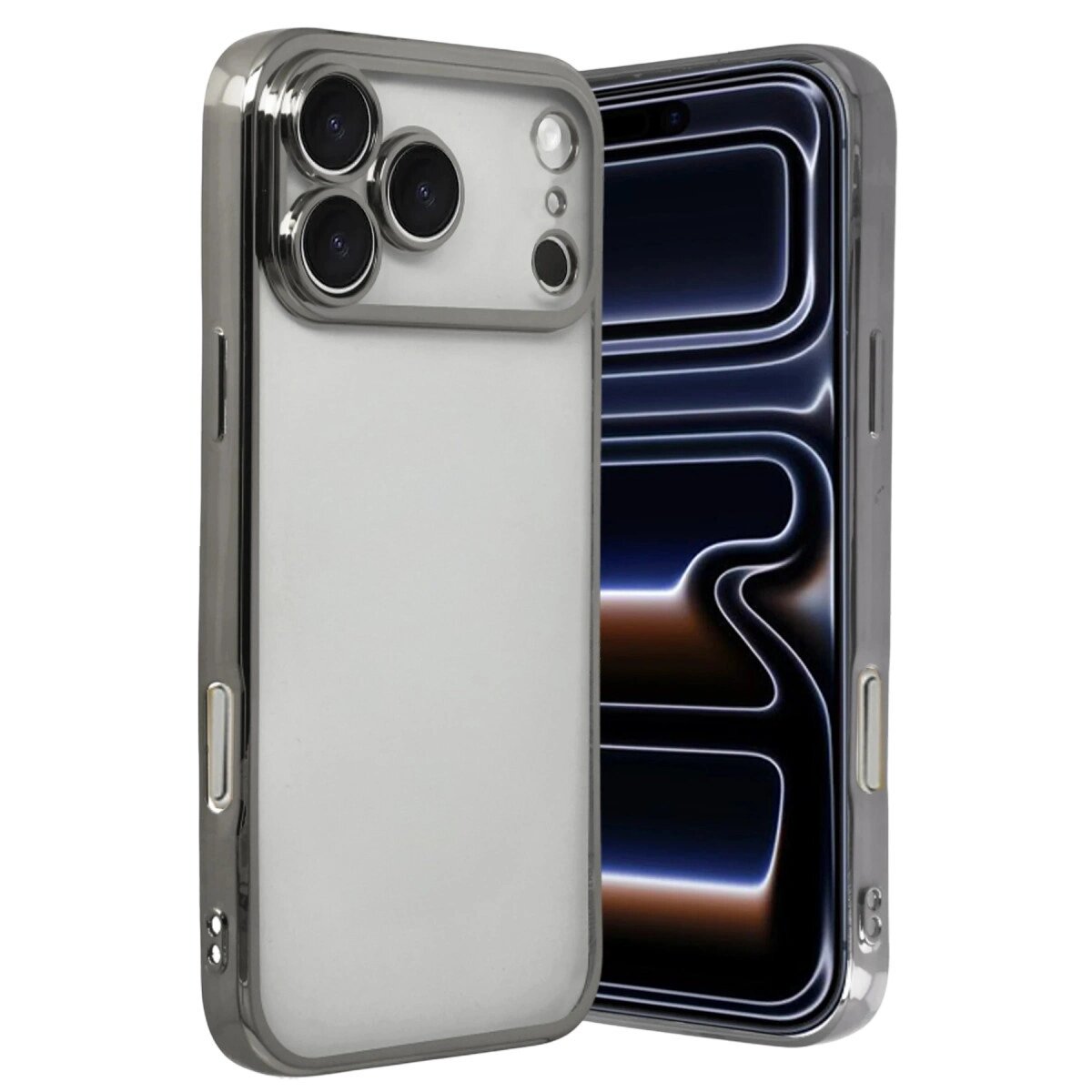 Apple İphone 17 Pro Max Razer Lensli Silikon - Titan Gri Apple İphone 17 Pro Max Razer Lensli Silikon - Titan Gri