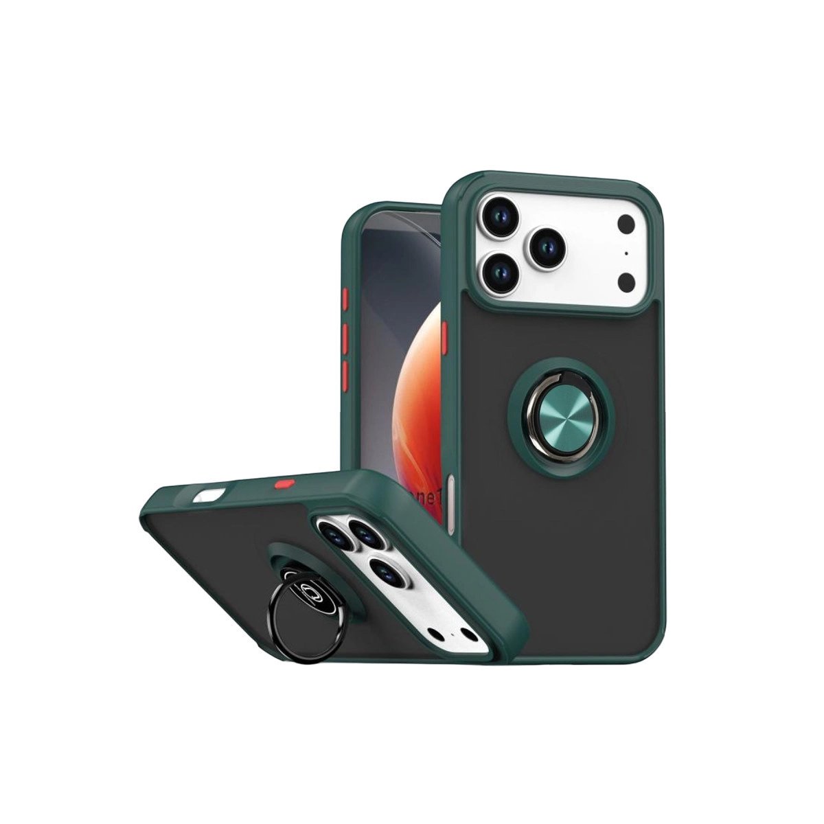 Apple İphone 17 Pro Montreal Yüzüklü Silikon Kapak - Yeşil Apple İphone 17 Pro Montreal Yüzüklü Silikon Kapak - Yeşil