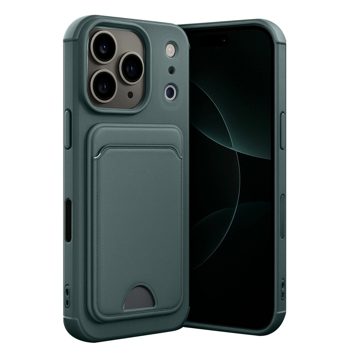 Apple İphone 17 Pro Kelvin Kartvizitli Silikon - Koyu Yeşil Apple İphone 17 Pro Kelvin Kartvizitli Silikon - Koyu Yeşil