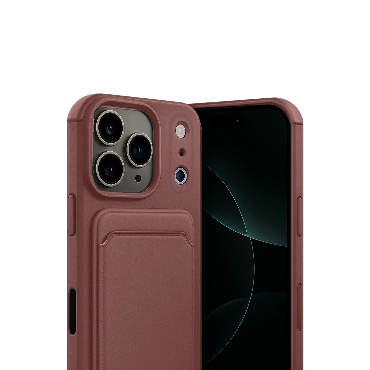 Apple İphone 17 Pro Kelvin Kartvizitli Silikon - Bordo Apple İphone 17 Pro Kelvin Kartvizitli Silikon - Bordo