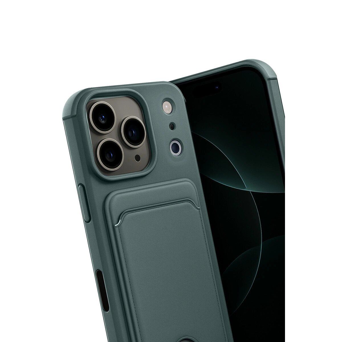 Apple İphone 17 Pro Max Kelvin Kartvizitli Silikon - Koyu Yeşil Apple İphone 17 Pro Max Kelvin Kartvizitli Silikon - Koyu Yeşil