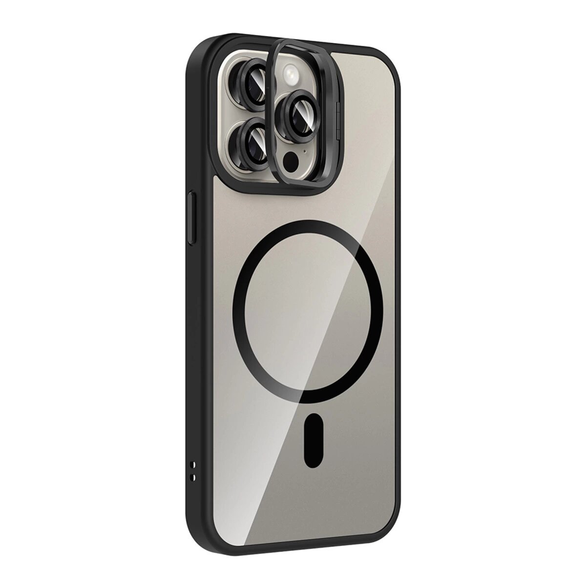 Joko Apple İphone 15 Pro Max Remim Lensli Magsafe Standlı Kapak - Siyah Joko Apple İphone 15 Pro Max Remim Lensli Magsafe Standlı Kapak - Siyah