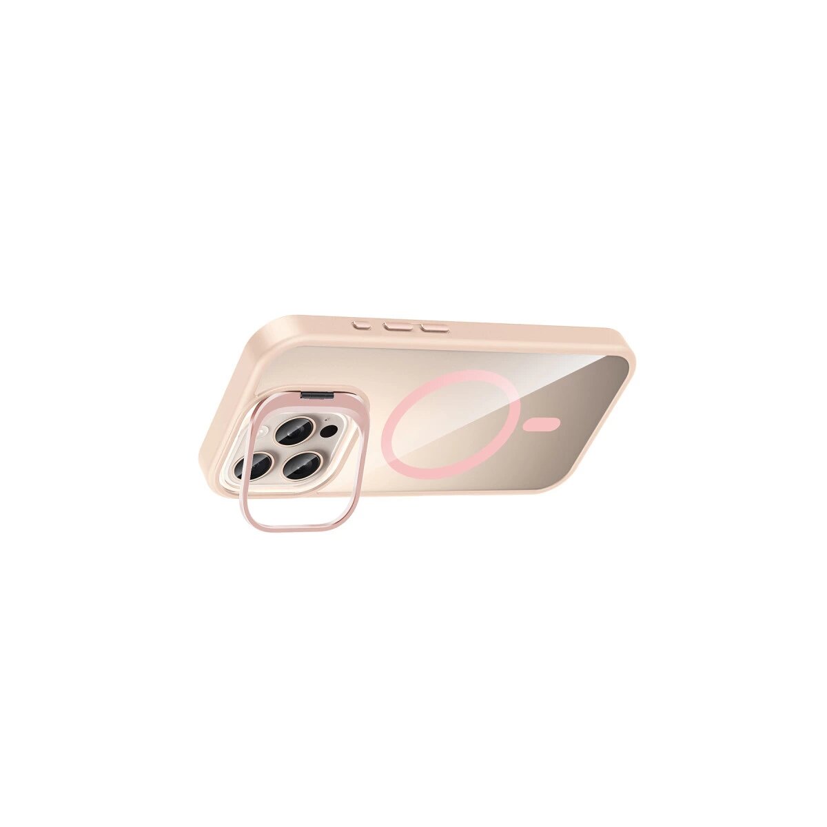 Joko Apple İphone 16 Pro Max Remim Lensli Magsafe Standlı Kapak - Pembe