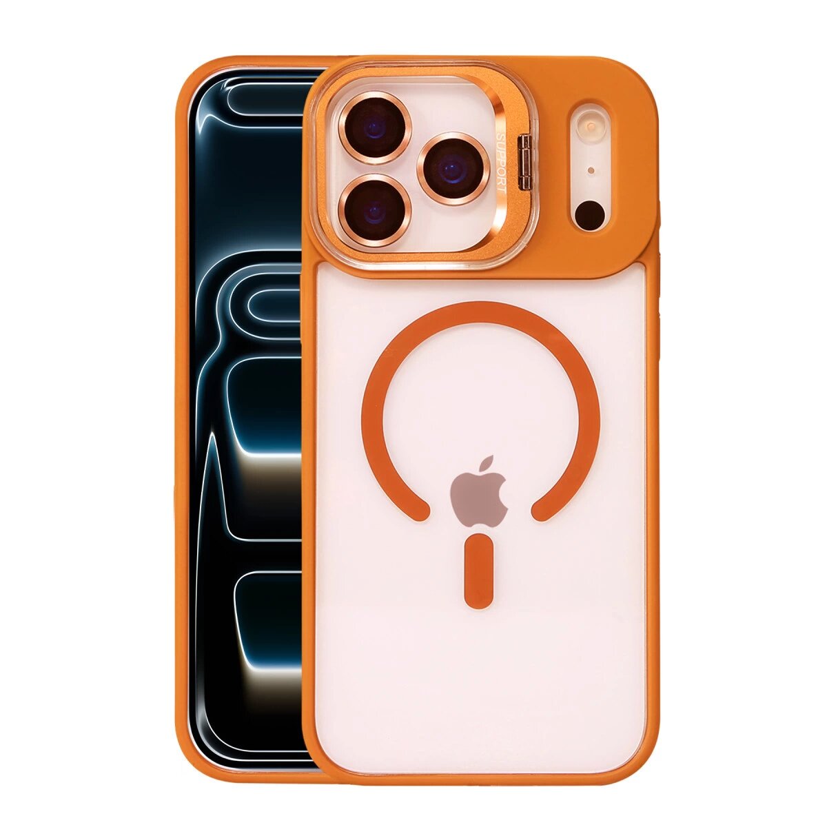 Joko Apple İphone 17 Pro Max Remim Lensli Magsafe Standlı Kapak - Turuncu Joko Apple İphone 17 Pro Max Remim Lensli Magsafe Standlı Kapak - Turuncu
