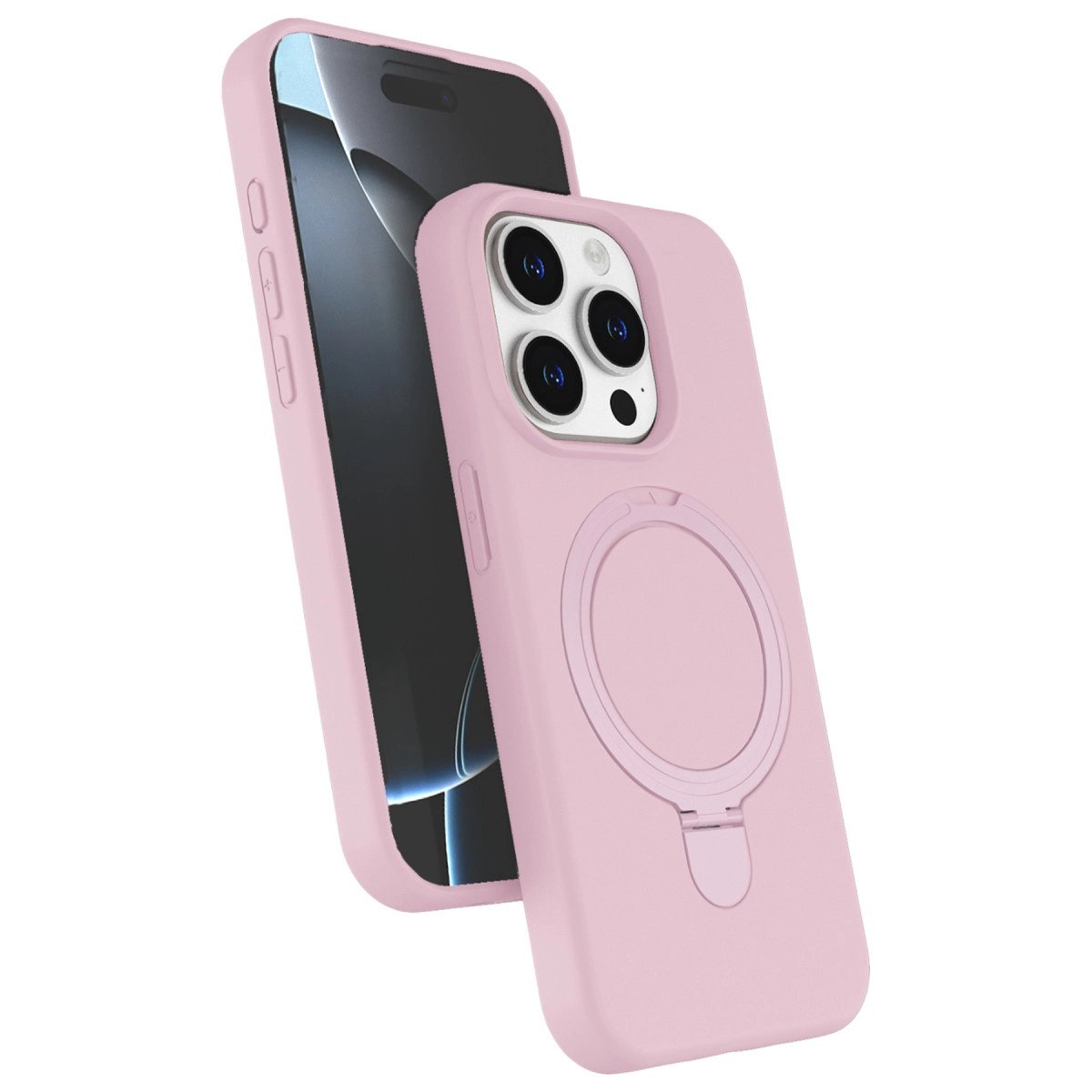 Apple İphone 15 Pro Max Regal Magsafe Standlı Kapak - Açık Pembe