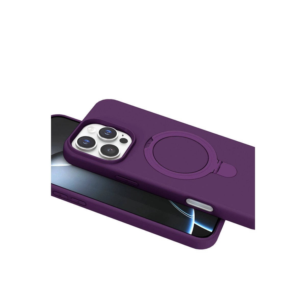 Apple İphone 16 Pro Regal Magsafe Standlı Kapak - Derin Mor Apple İphone 16 Pro Regal Magsafe Standlı Kapak - Derin Mor