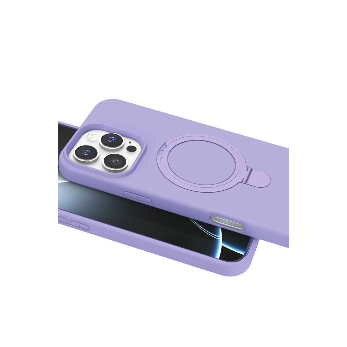 Apple İphone 16 Pro Regal Magsafe Standlı Kapak - Lila Apple İphone 16 Pro Regal Magsafe Standlı Kapak - Lila