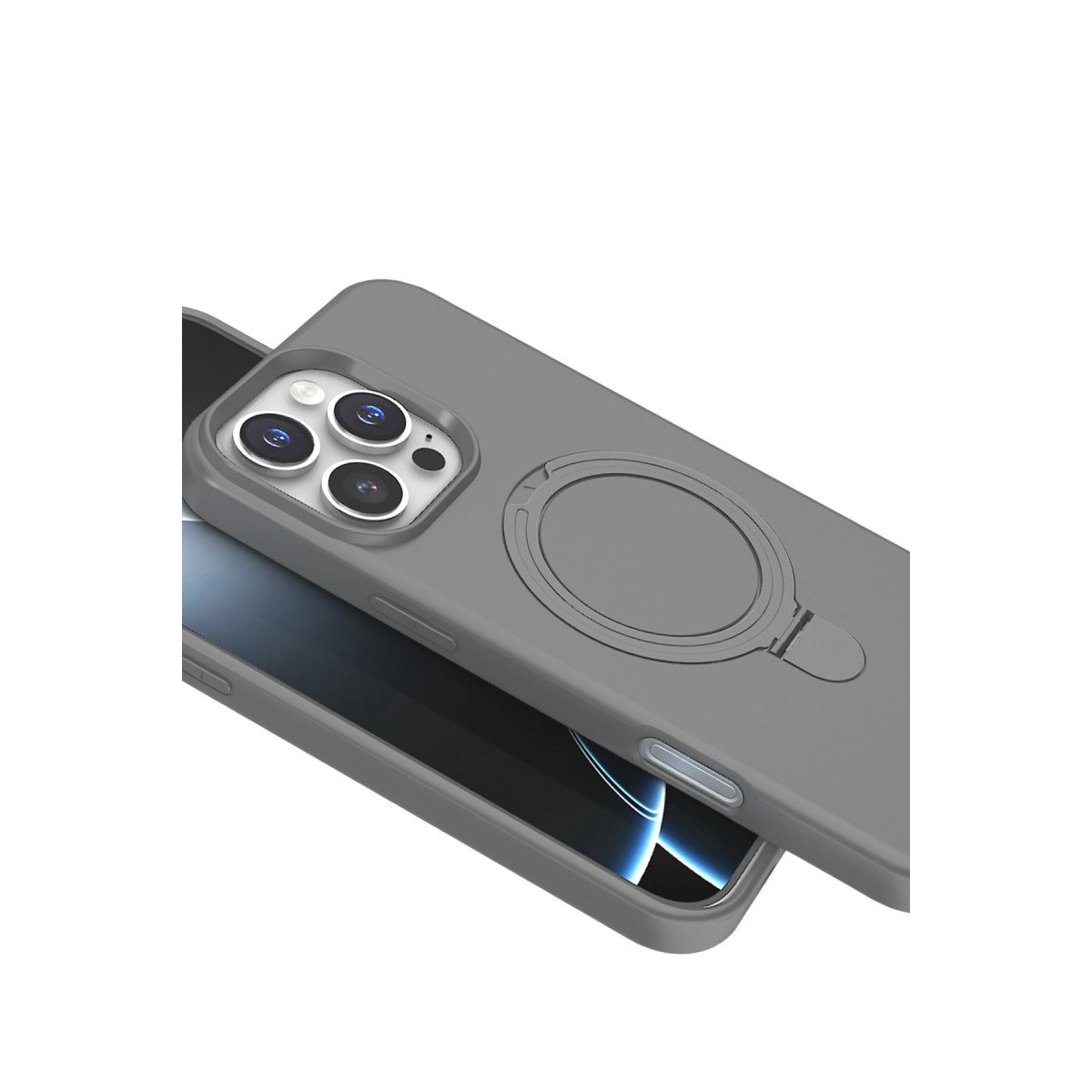 Apple İphone 16 Pro Max Regal Magsafe Standlı Kapak - Titan Gri Apple İphone 16 Pro Max Regal Magsafe Standlı Kapak - Titan Gri
