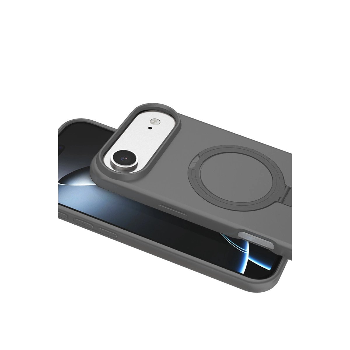 Apple İphone 17 Air Regal Magsafe Standlı Kapak - Titan Gri Apple İphone 17 Air Regal Magsafe Standlı Kapak - Titan Gri