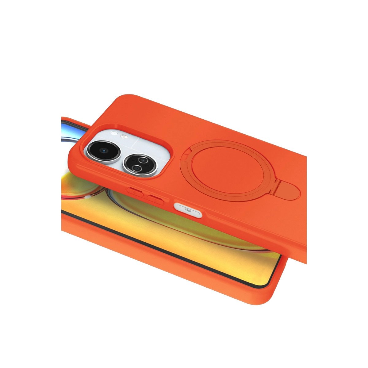 Xiaomi Redmi 13c Regal Magsafe Standlı Kapak - Turuncu Xiaomi Redmi 13c Regal Magsafe Standlı Kapak - Turuncu