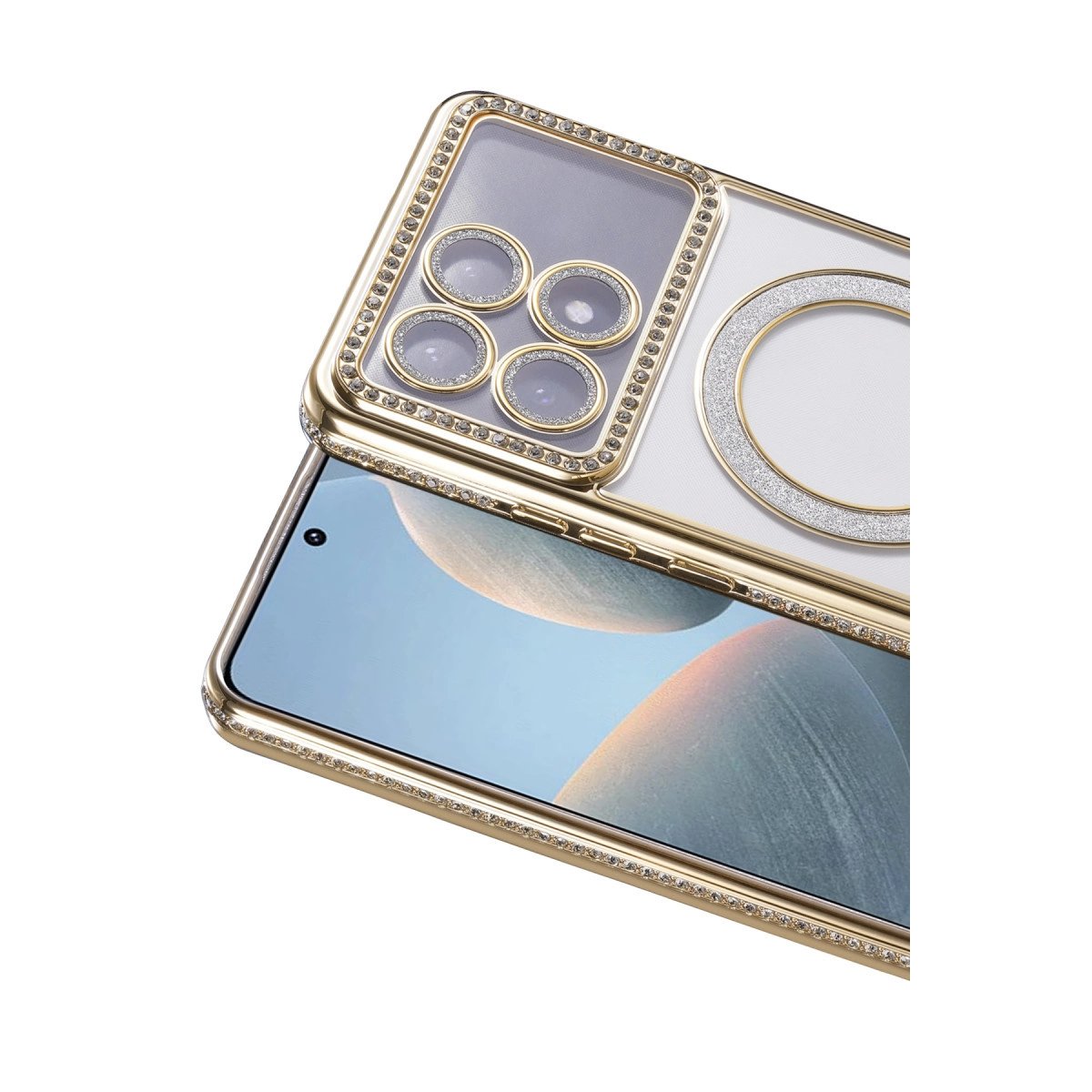 Xiaomi Poco X6 Pro Joke Simli Magneticsafe Kılıf - Gold Xiaomi Poco X6 Pro Joke Simli Magneticsafe Kılıf - Gold