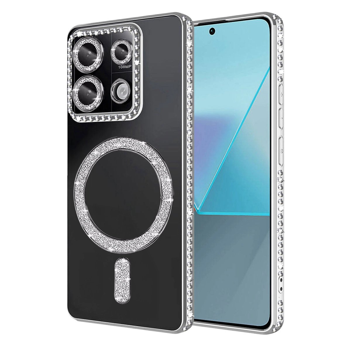 Xiaomi Redmi Note 13 Pro 4g Joke Simli Magneticsafe Kılıf - Gümüş Xiaomi Redmi Note 13 Pro 4g Joke Simli Magneticsafe Kılıf - Gümüş