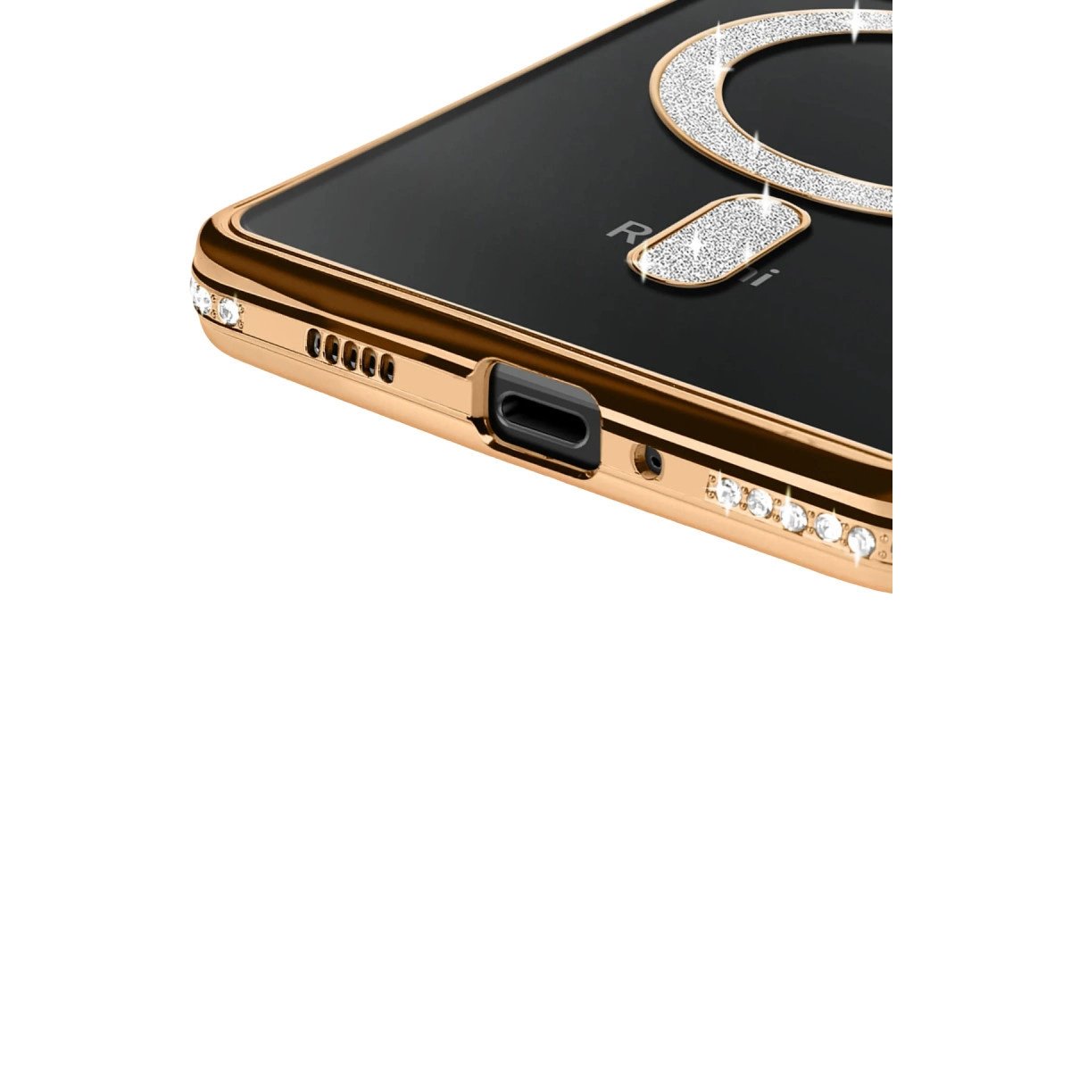 Xiaomi Redmi 14c Joke Simli Magneticsafe Kılıf - Gold Xiaomi Redmi 14c Joke Simli Magneticsafe Kılıf - Gold