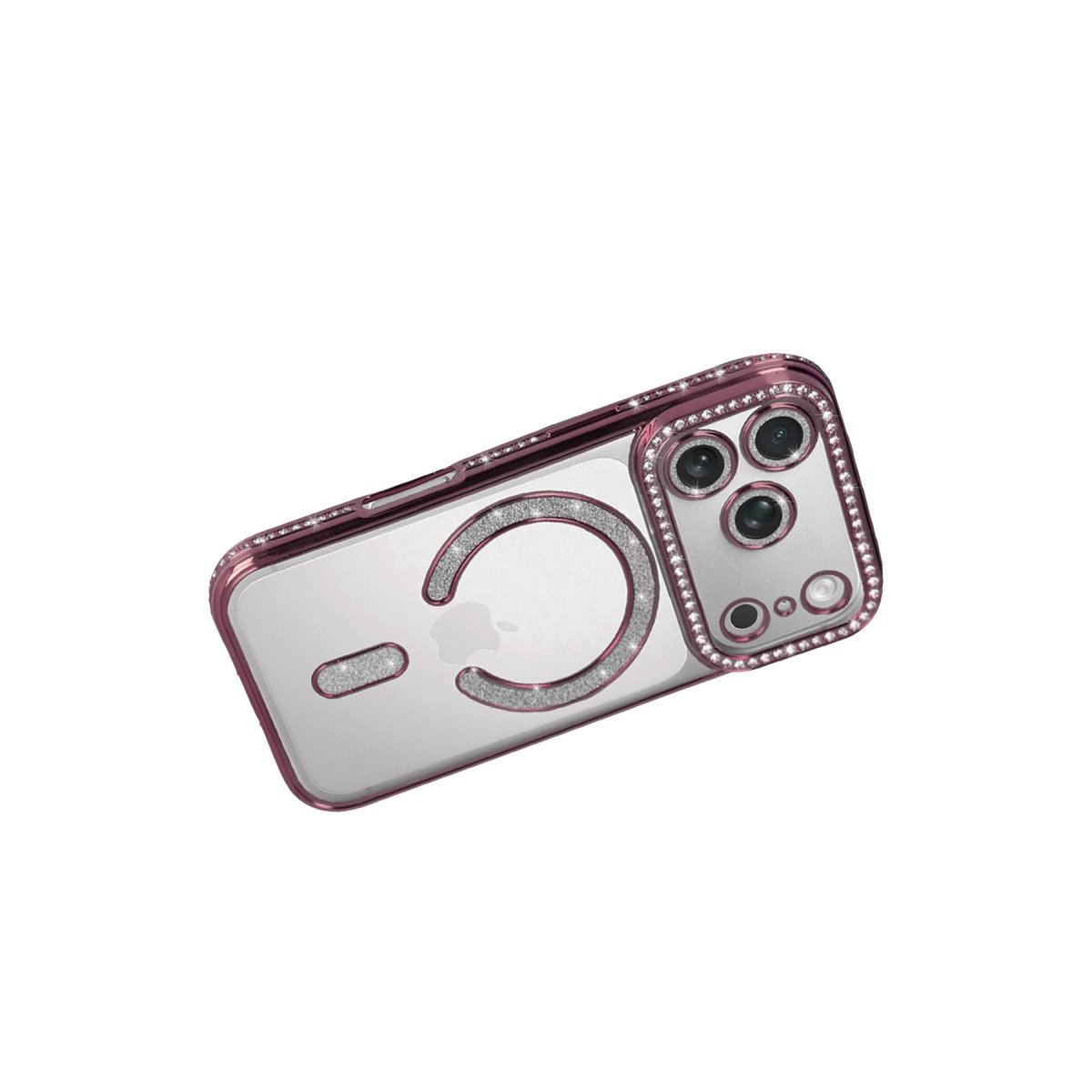 Apple İphone 17 Pro Joke Simli Magneticsafe Kılıf - Pembe